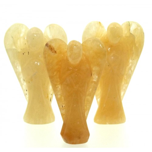 Golden Quartz Carved Gemstone Angel